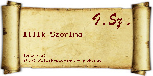 Illik Szorina névjegykártya